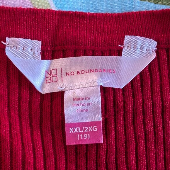 NWT No Boundaries Red Long Sweater Long Sleeve Junior XXL 19 (Women Medium) - Picture 3 of 12